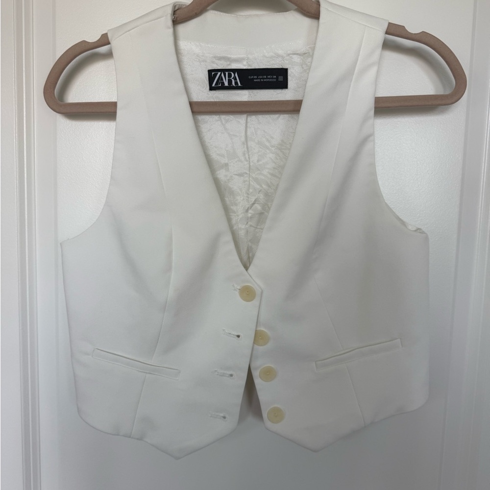 Zara White Vest